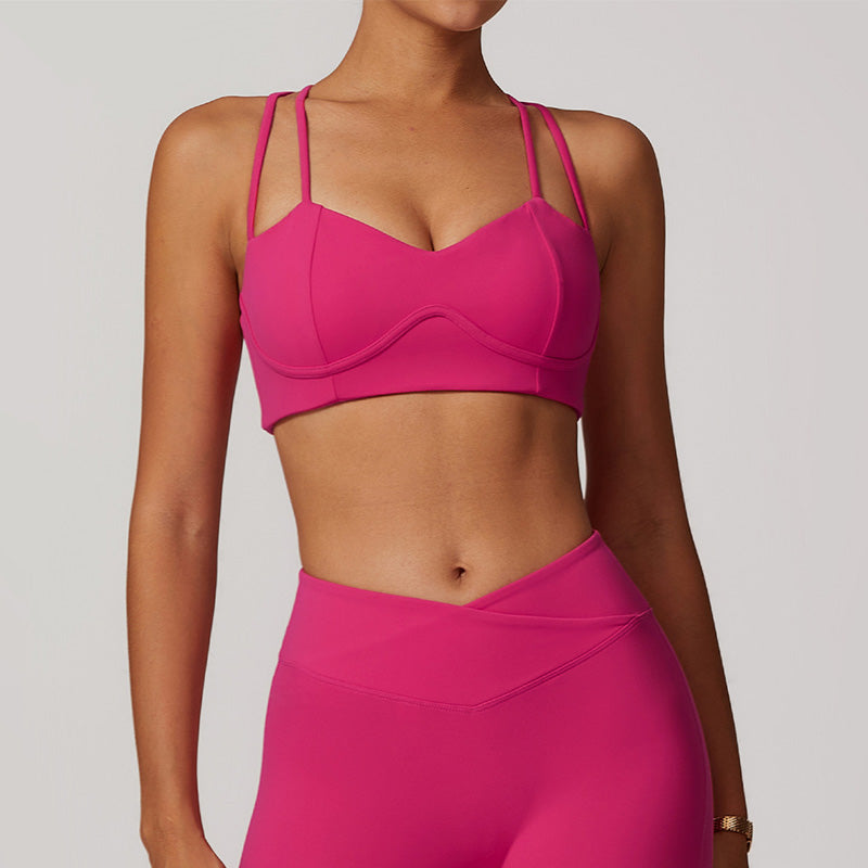 Brushed tight cross back sports bra