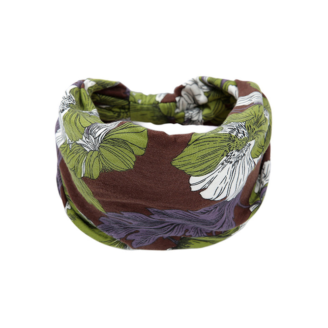 Printed Elastic Wide-Brimmed Yoga Strap Hair Accessory