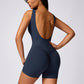 Ultra Soft Quick Dry Backless Short Length Jumpsuits