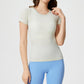 Round neck slim fit breathable top T-shirt