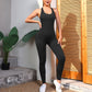 Seamless low-neck cross open back jumpsuit