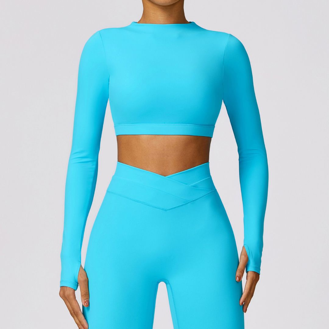 Spring brushed tight long sleeve yoga clothes