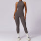 Quick-drying zipper fitness sports tight Jumpsuits