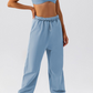 Solid color sports bra & sweatpants 2-piece set
