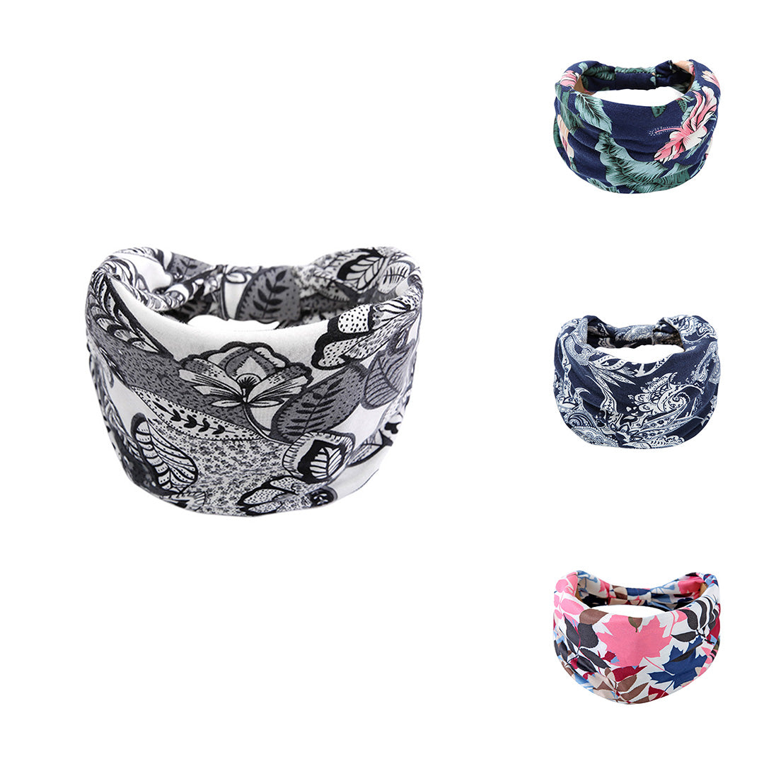 Printed Elastic Wide-Brimmed Yoga Strap Hair Accessory