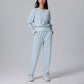 Ultra-Soft Long Sleeve Sweatshirt & High Waisted Straight Leg Pants 2-Piece Set