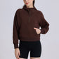 Velvet Warm Loose Half Zip Hooded Sweatshirt