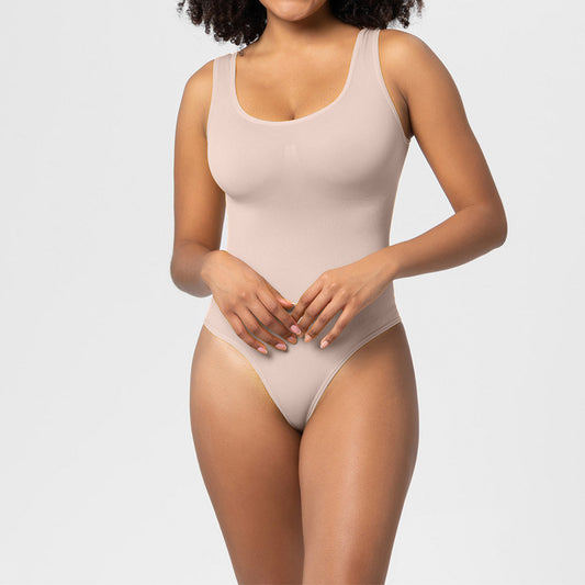 Seamless Wide Straps High Stretch Thong Plus Size Jumpsuits