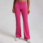 High stretch solid color sports flared pants