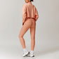 Loose Half Zipper Long Sleeve Sweatshirt And Legging 2-Piece Set