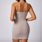 Corseted suspenders wrap hip bodycon dresses