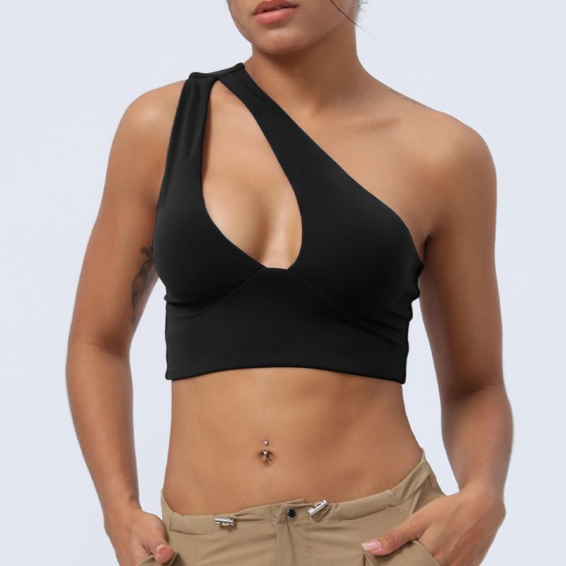 Soutien-gorge de yoga de sport à une épaule en angle