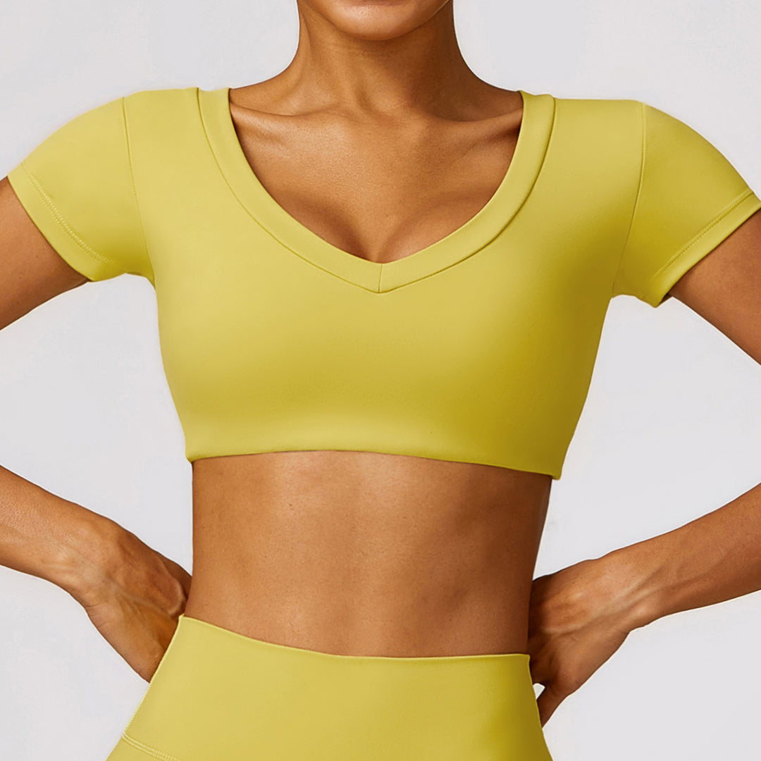 High strength tight yoga clothes cropped top