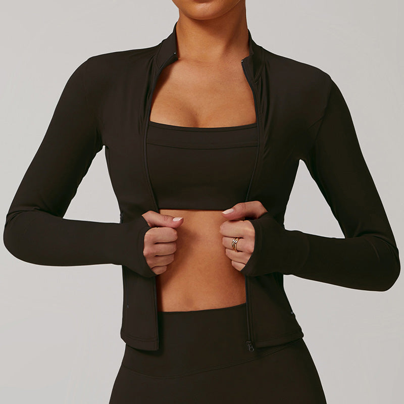 Long Sleeve Full Zipper Fitness jacket