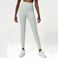 Solid color anti-curl high-waist yoga pants