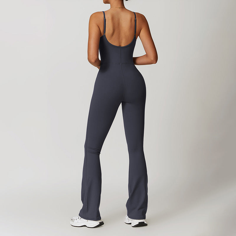 Ultra-soft One-Piece Tight Backless Fitness Jumpsuits