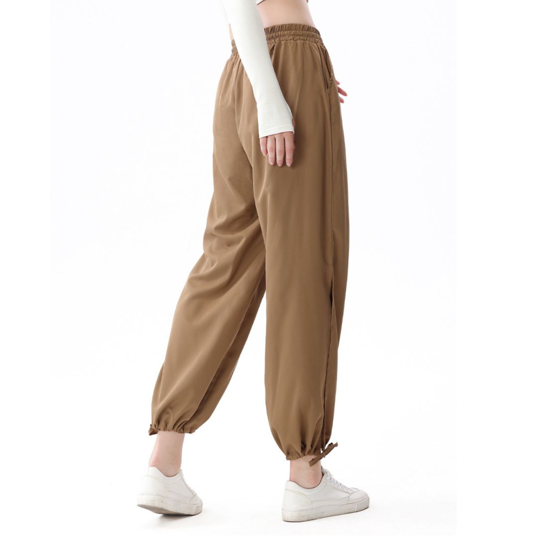 High-waisted loose-fitting sports jogging pants