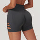 Ultra-Soft Seamless High Waist Ripped Hole Shorts