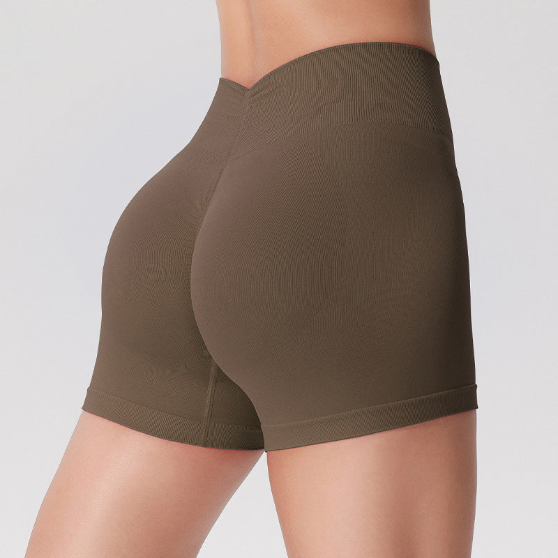 Seamless High-waisted Running Shorts with Peach Buttock