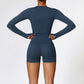 Tight sports long sleeve top & running shorts sets