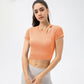 Cropped breathable side-cutout sports T-shirt