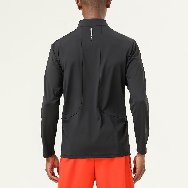 Men's Fitness Stand Collar Long Sleeve Top