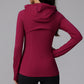 full zipper long sleeved Hooded sports jacket