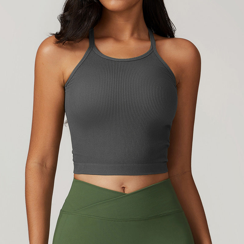 Shockproof tight fit seamless yoga tank tops