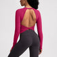 Nude Backless Sliming Long Sleeve Yoga Top