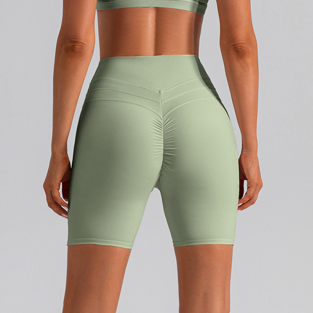 Elastic hip-lift yoga shorts