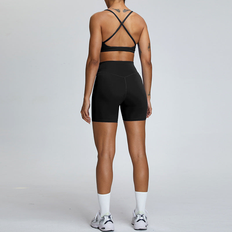 Sports bra & shorts running yoga sets