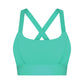 Solid back cross-buckle sports bra