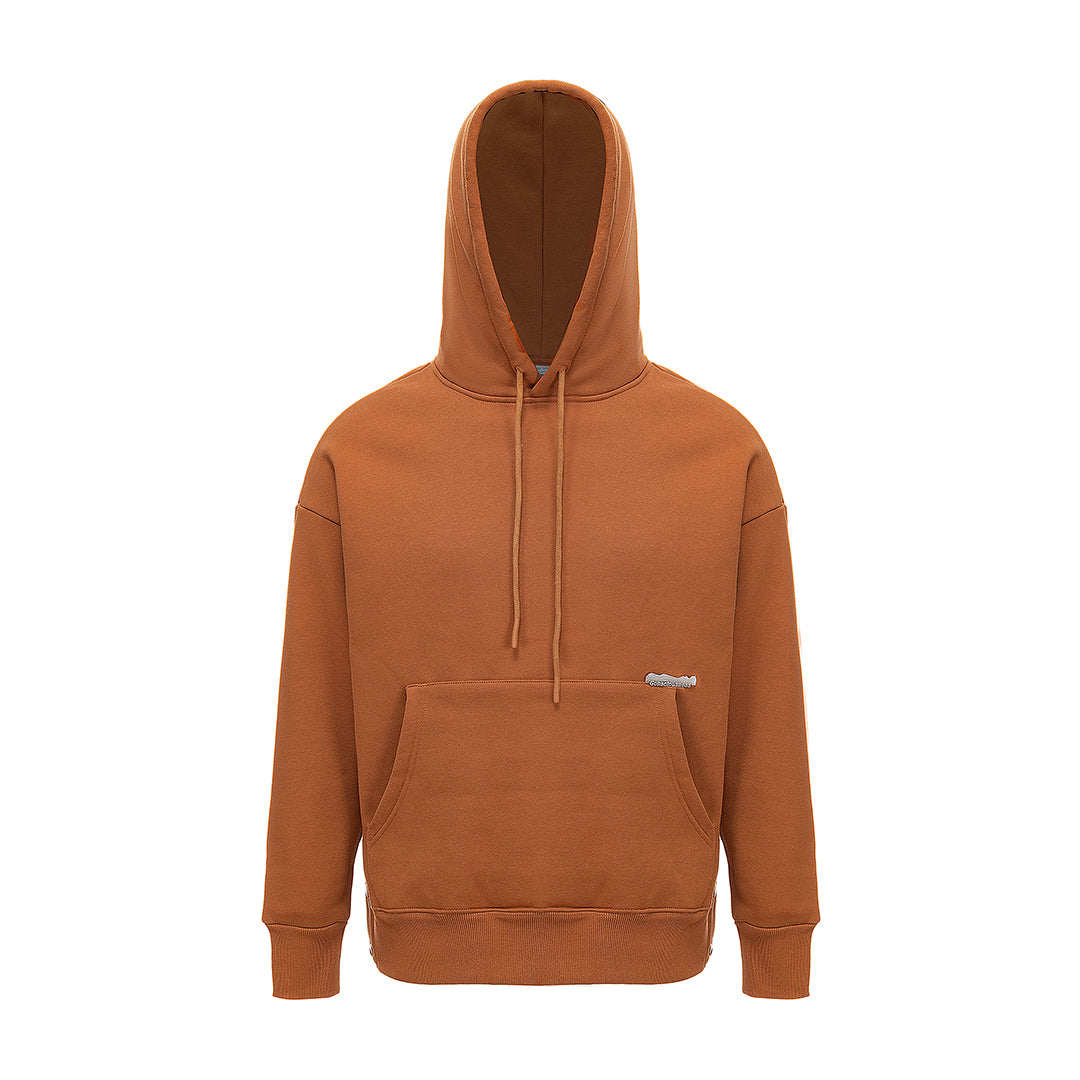 Solid color plus velvet hoodie