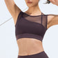 Mesh double layer detachable double strap sports bra