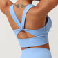 Cross beauty back gathered V-neck yoga bras