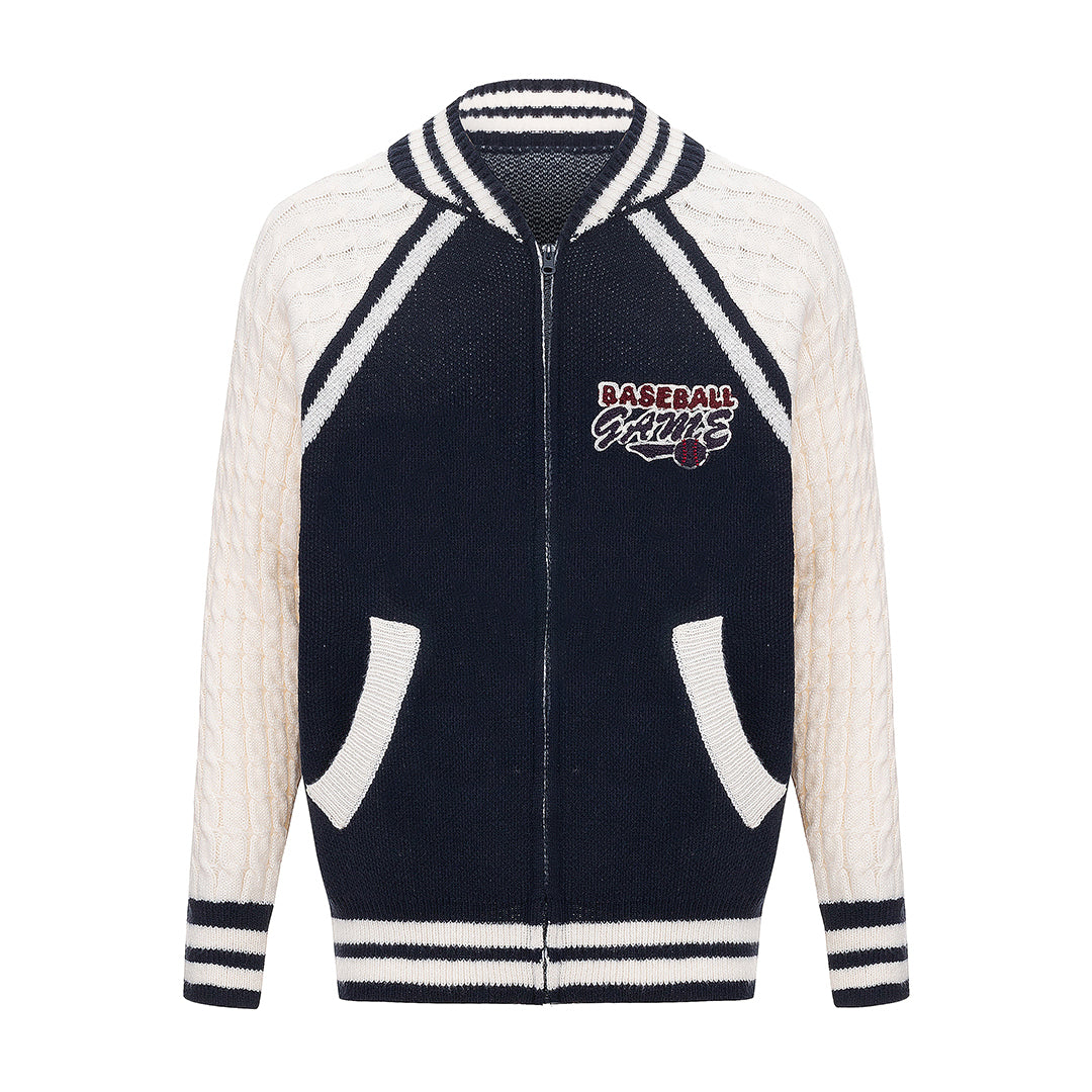 Letter-patched casual jacket