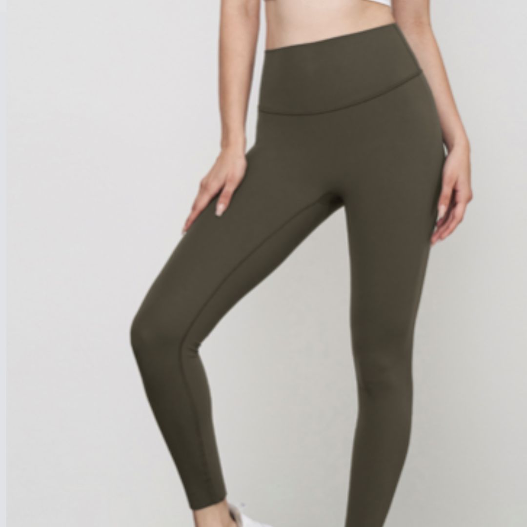 Legging de yoga extensible de couleur unie