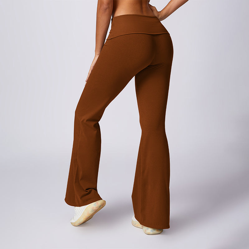 High-waisted hip-lifting flared casual sport pants