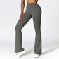 Buttock lift yoga exercise wide leg flared pants