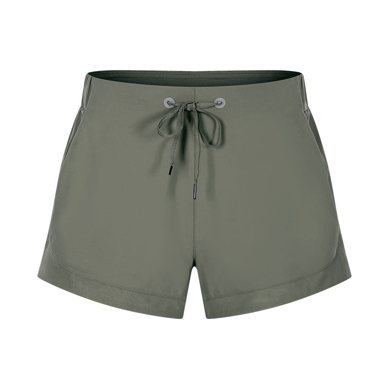 Lace-up solid colour shorts