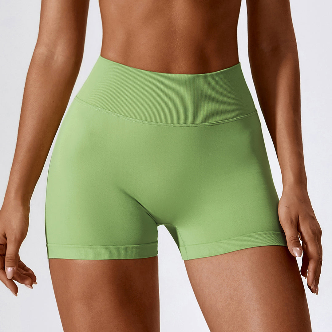 Seamless high waist yoga shorts