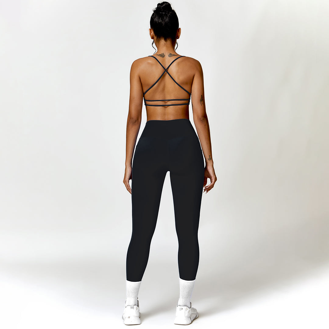 Triangle cup sports bra & sports leggings 2-piece set