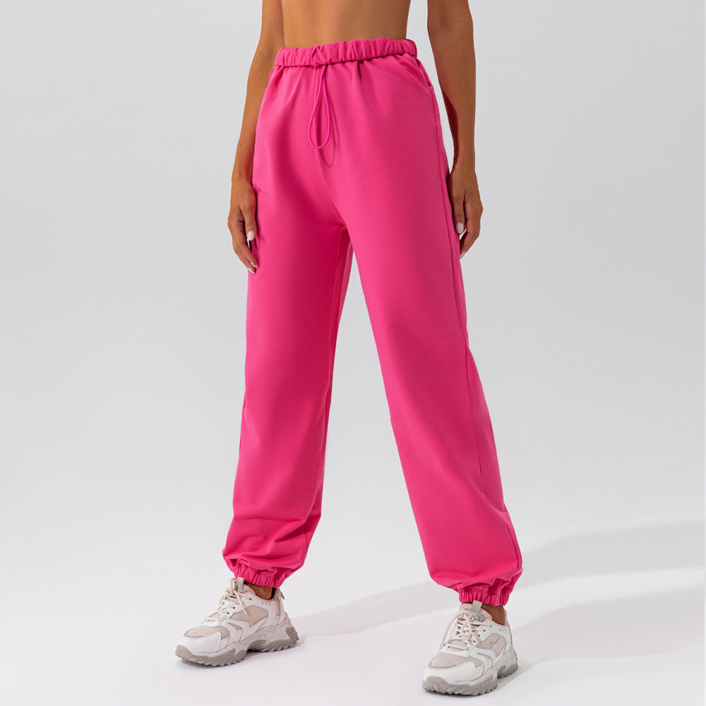 Solid color straight casual jogging sweatpants