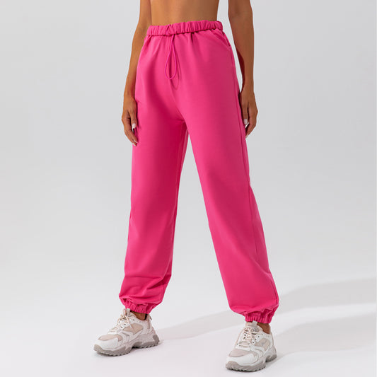 Pantalon de survêtement de jogging décontracté droit de couleur unie