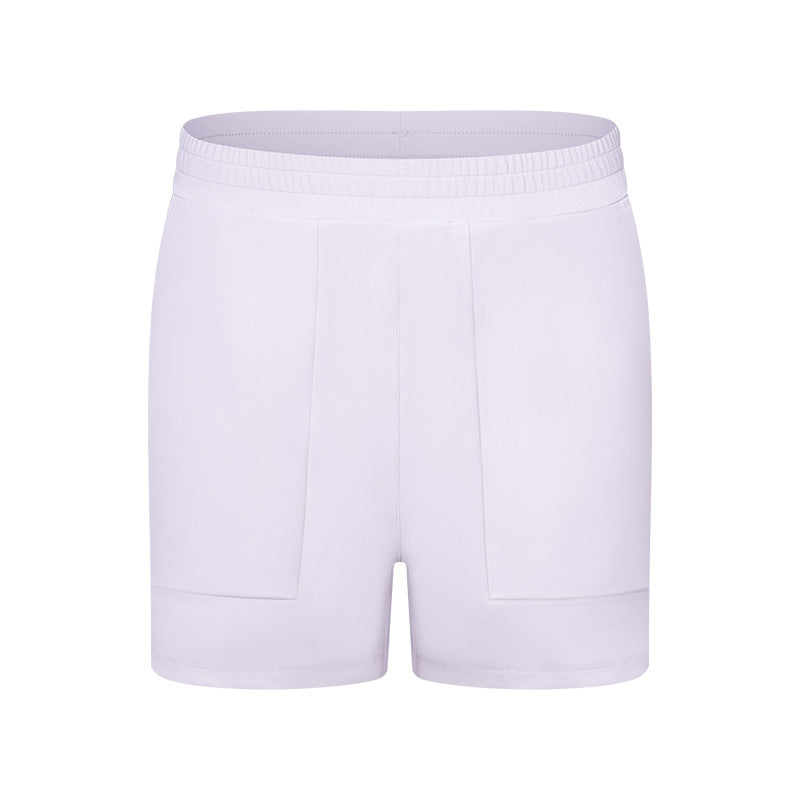 Side pockets stretch loose sports shorts