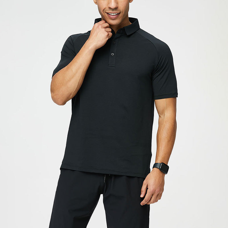 Breathable Quick-Dry Splicing Fitness Polo T-shirt