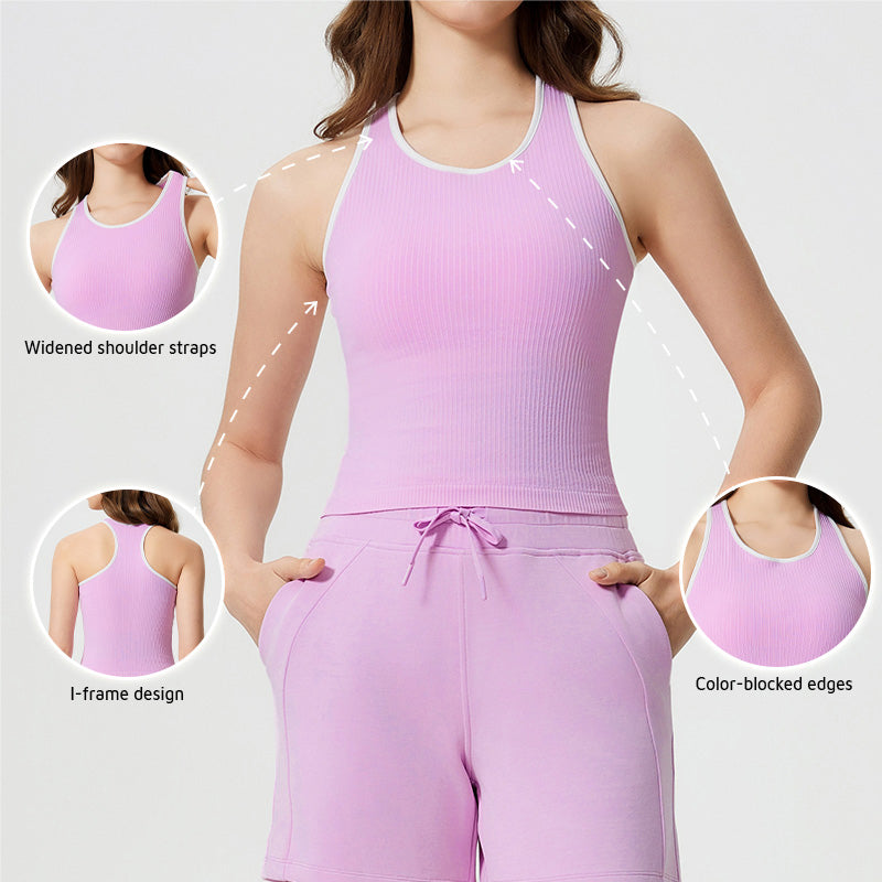 Slimming shockproof sleeveless with chest pad vest top