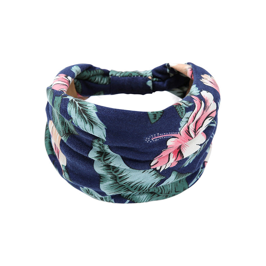 Printed Elastic Wide-Brimmed Yoga Strap Hair Accessory