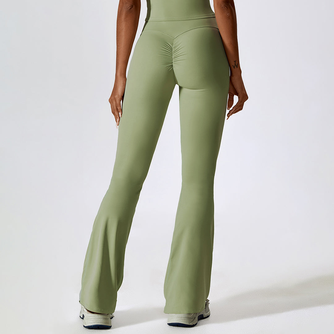 High-rise stretch flared pants