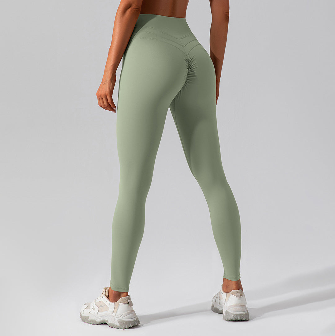 High waist skinny solid color leggings